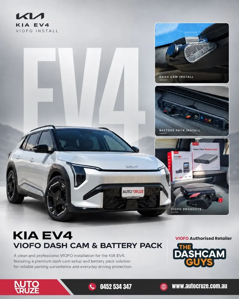 Kia EV4 dash cam install post for Auto Cruze