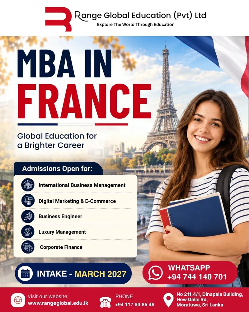 MBA in France intake post for Range Global Education