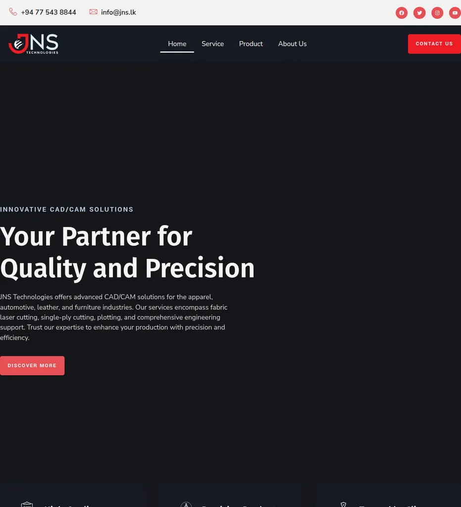 Homepage of JNS Technologies