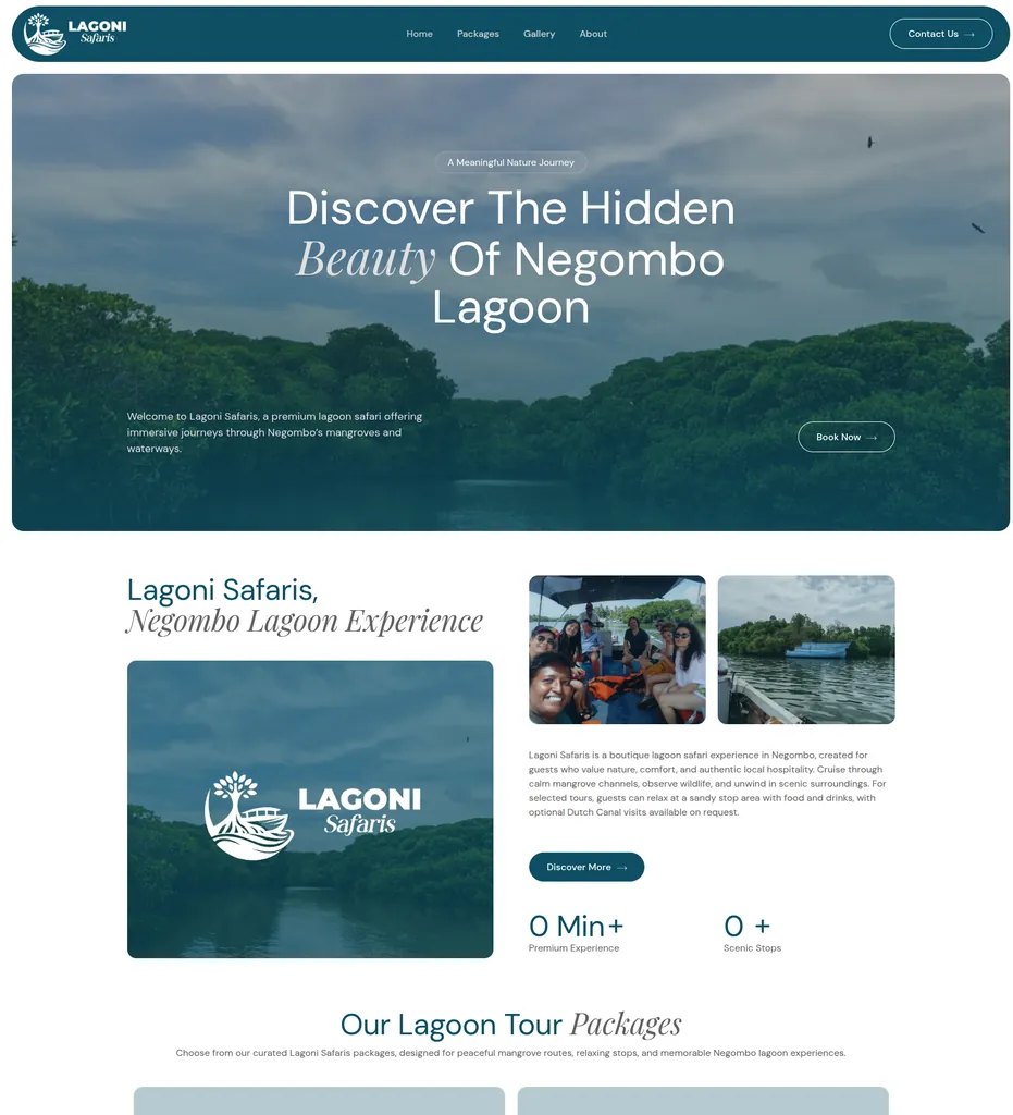 Homepage of Lagoni Safaris, a Negombo lagoon safari operator