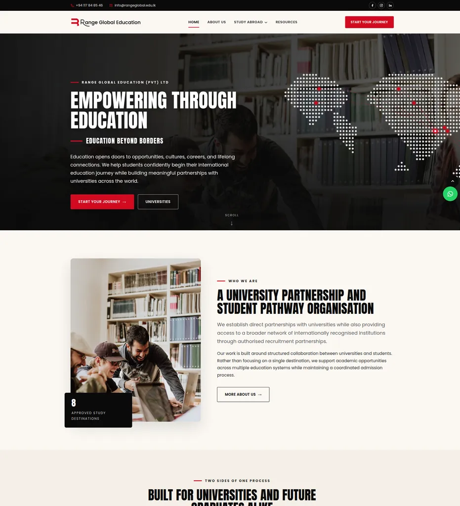 Homepage of Range Global Education